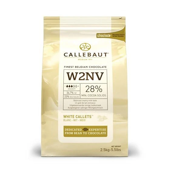 Biela belgická čokoláda 28% Callebaut 2,5kg