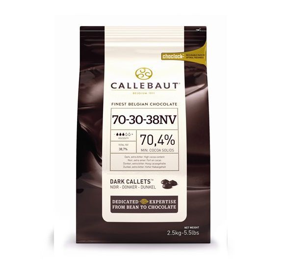 Extra horká belgická čokoláda 70,5% Callebaut 2,5kg