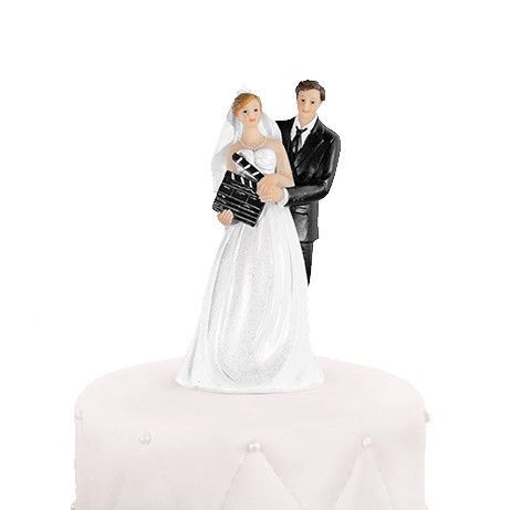 Figúrka na tortu Manželia s filmovou klapkou