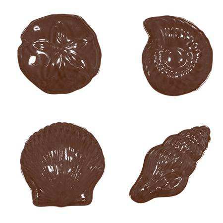 Forma na čokoládu Mušle 4 druhy