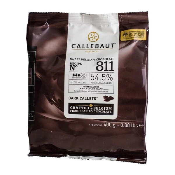 Horká belgická čokoláda 54,5% Callebaut 400g