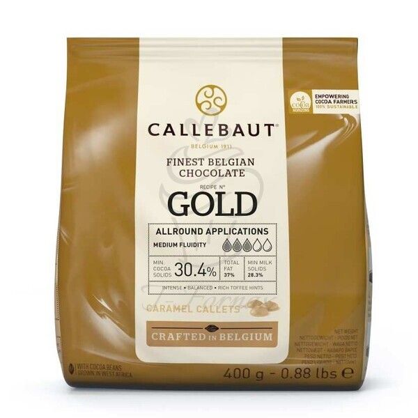 Karamel belgická čokoláda 30,4% Callebaut Gold 400g