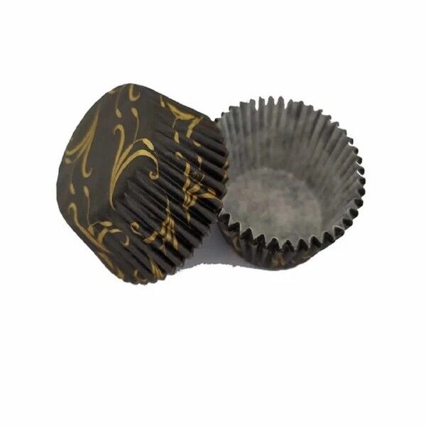 Košíčky na muffiny Lily 50x35mm čierny so zlatou potlačou 50ks