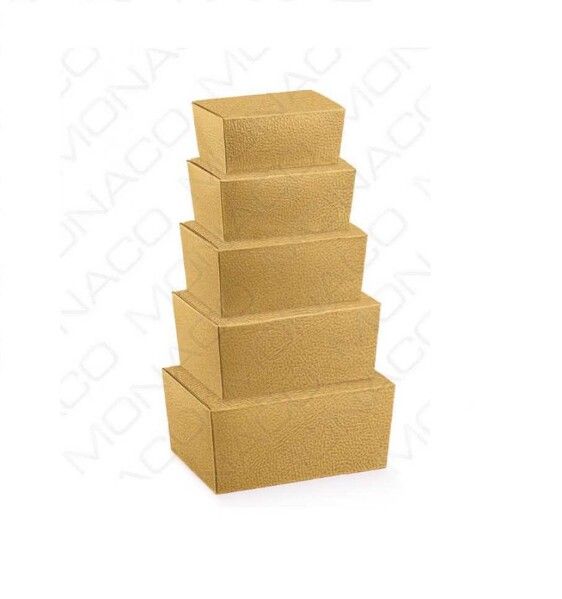 Krabička na pralinky Ballotin 115x75, v.50mm koža zlatá 1ks