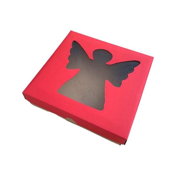 Krabička s Anjelom červená 20x20x5cm 1ks