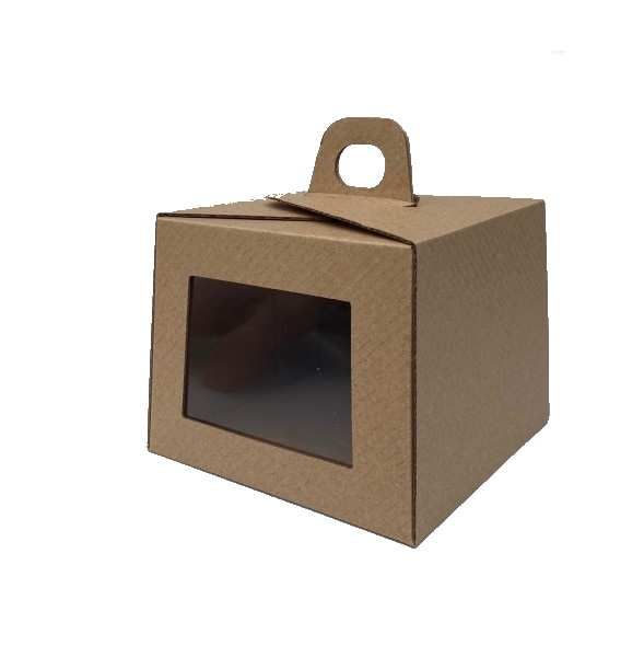 Krabička s okienkom hnedá 13x13x10cm 1ks