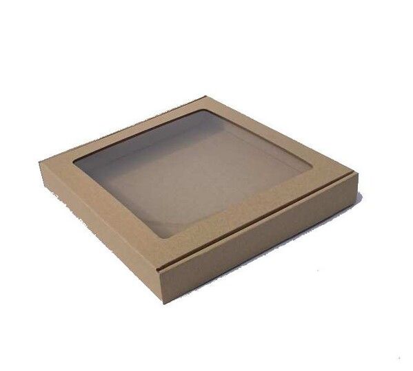 Krabička s okienkom hnedá 24x24x3,5cm 1ks