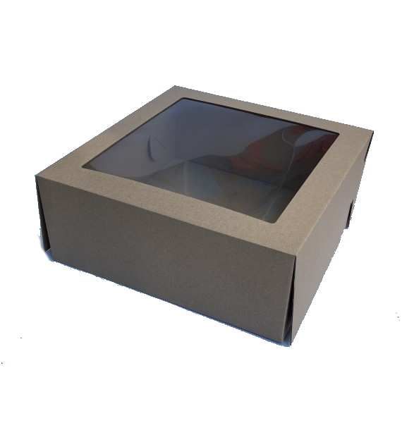 Krabička s okienkom hnedá 31x31x12cm 1ks