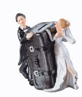 Svadobná figúrka Manželia s kufrom