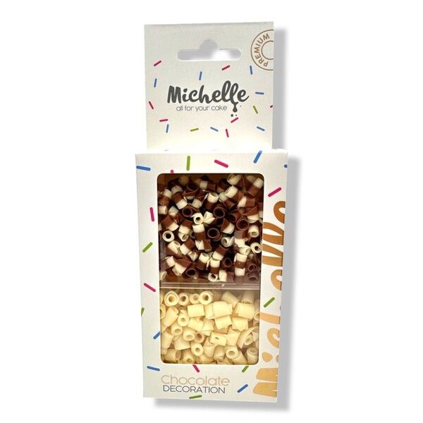 Michelle Čokoládové hobliny rolls duo biele a bielomliečne 80g