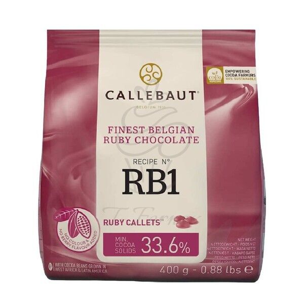 Ruby belgická čokoláda 33,6% Callebaut 400g