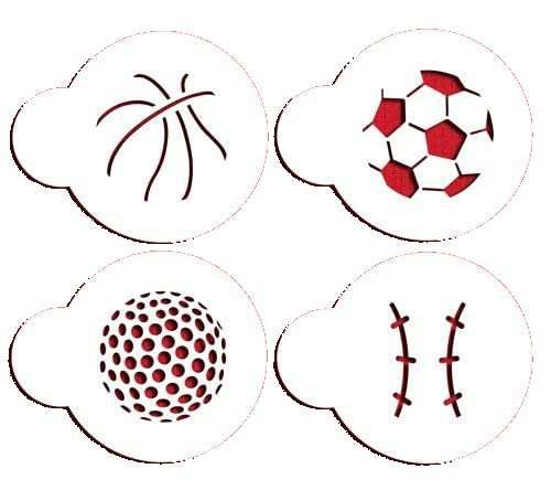 Stencil športové lopty (Small Sports Balls) 4ks V!