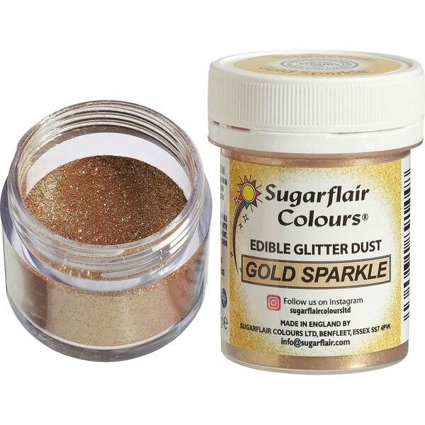 Sugarflair prachová farba s leskom zlatá (Gold Sparkle) 10g
