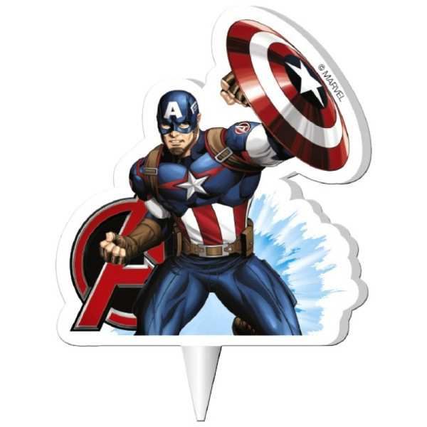 Sviečka na tortu Avengers Captain America 2D