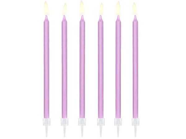 Sviečky na tortu fialové dlhé 12ks