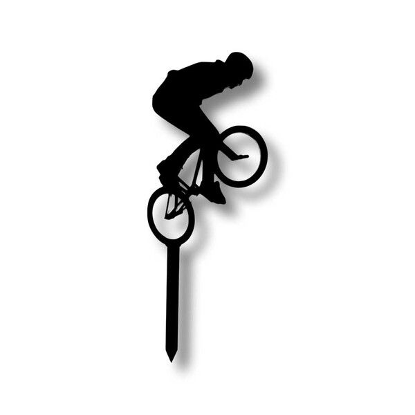 Zápich do torty silueta Cyklista na BMX