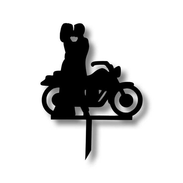 Zápich do torty silueta Svadobný motocykel 3
