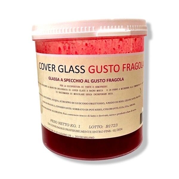 Zrkadlová glazúra jahodová Coverglass Gusto Fragola 1kg